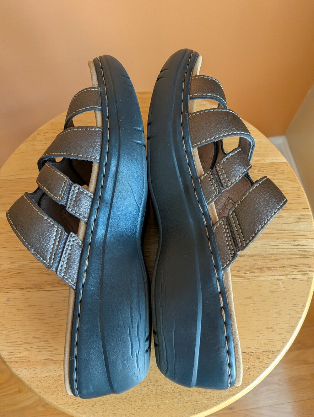 Clark Collection Women's Metallic Brown Slide Sandals Size 8 - Picture 9 of 12